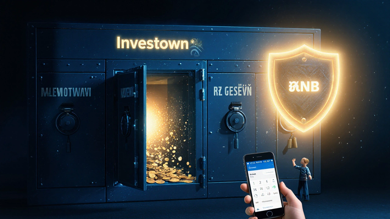 Bezpečný převod peněz z Investown do bankovního účtu s dvoufaktorovou autentizací.