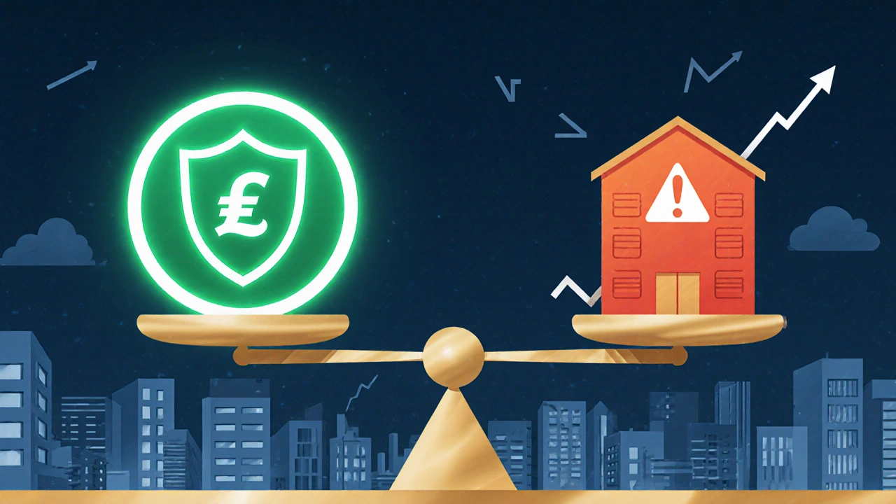 Porovnání státního a firemního dluhopisu: bezpečný zelený vs. rizikový červený s grafy.