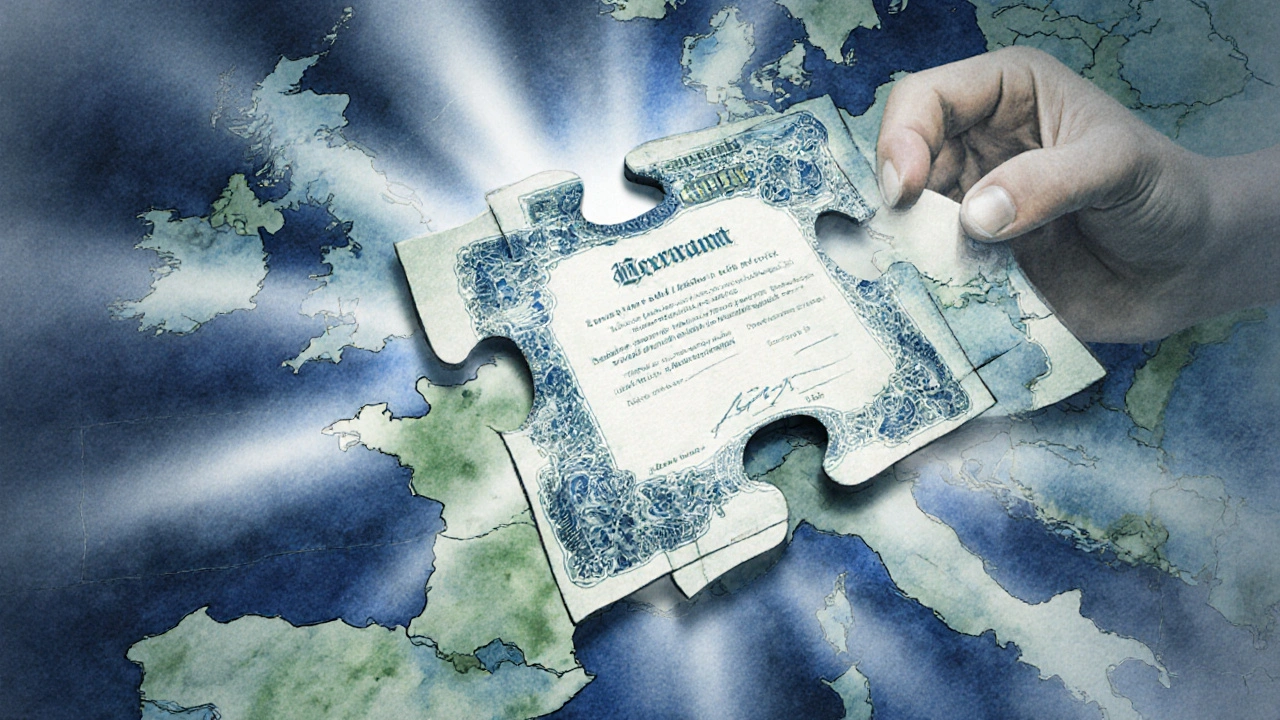 Sestavování mozaiky z dluhopisů různých evropských zemí.