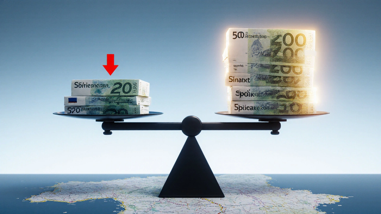 Váha s penězi: běžný účet vs. spořící účet, vysoký úrok zvítězil.