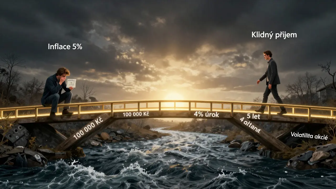 Most složený z dluhopisů překonává bouřlivou řeku inflace, zatímco investoři cestují k bezpečnému příjmu.