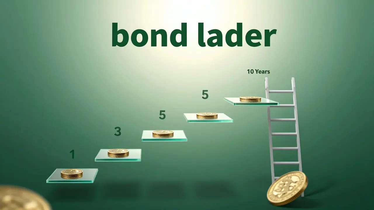 Kryštalová žebřička symbolizující strategii diversifikace dluhopisů s různou durací.