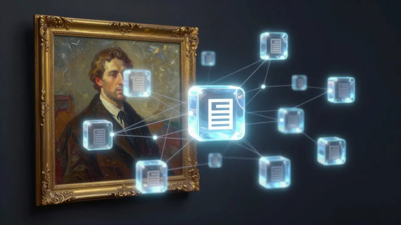 Digitální tokeny reprezentující podíly v díle moderního umění
