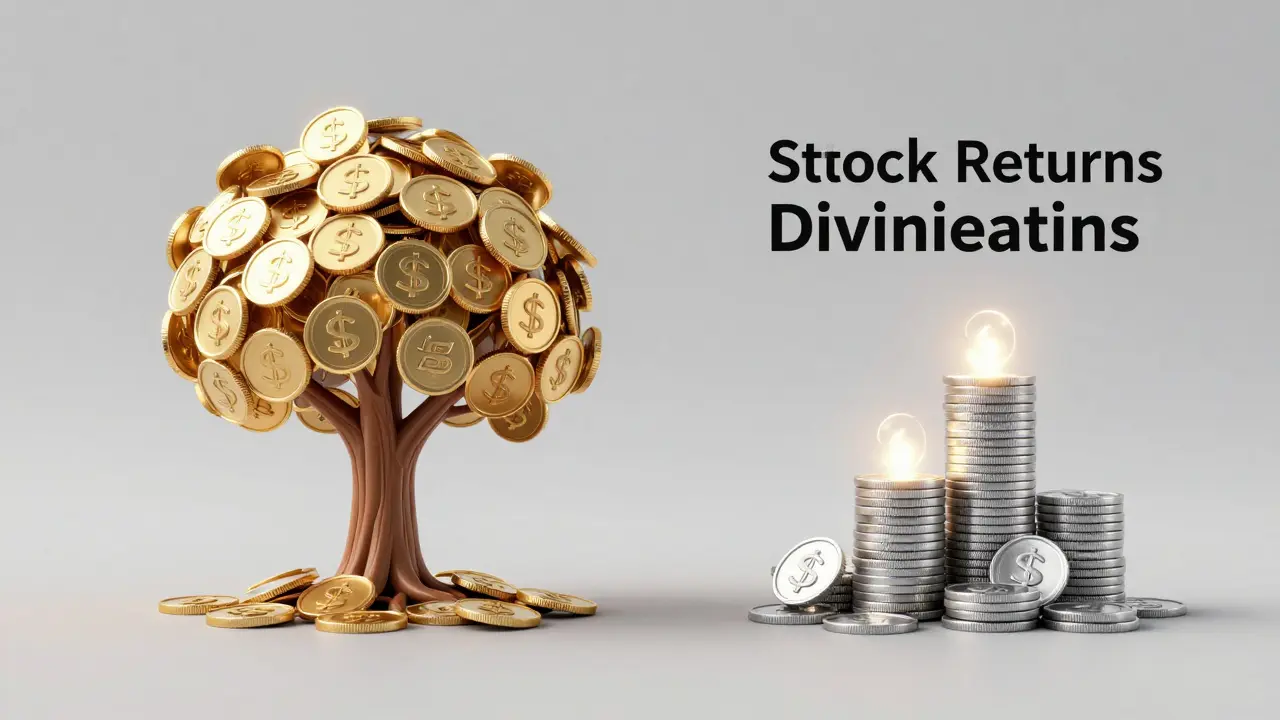 Ilustrace růstu ceny a reinvestice dividend z mincí