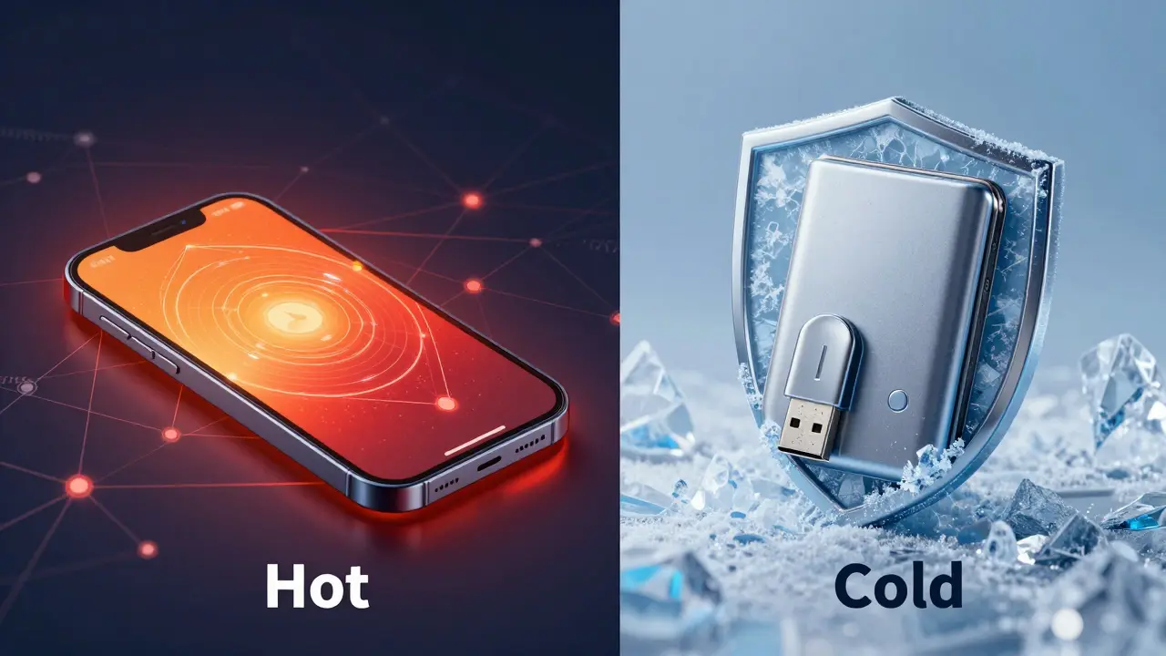 Kontrast mezi mobilní a hardwarovou peněženkou