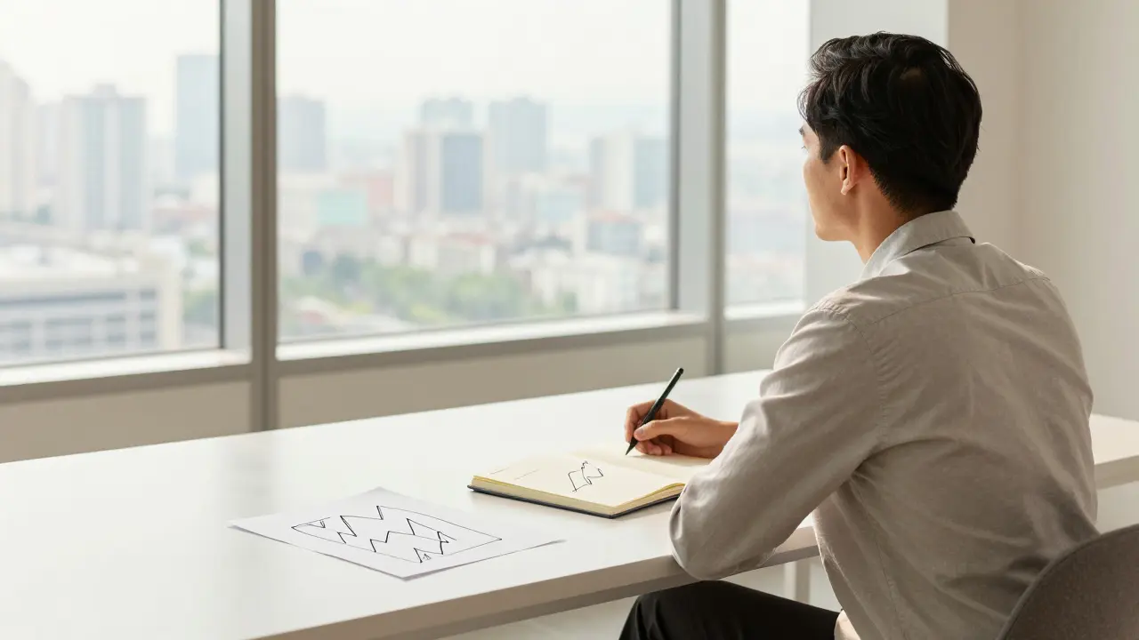Investor u okna s důrazem na dlouhodobou strategii