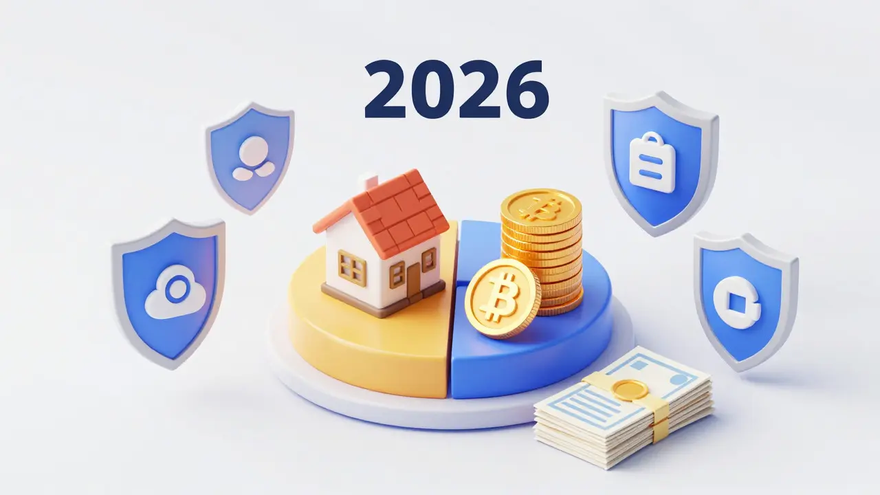 Diverzifikované investiční portfolio s nemovitostmi, zlatem a krypto